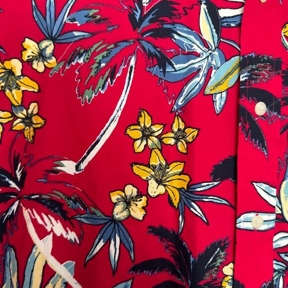 Natural Issue Wrinkle Free Vibrant Floral Hawaiian Button up Shirt Size L - Picture 3 of 5